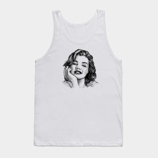 marilyne monroe vintage hand drawing illustration design Tank Top